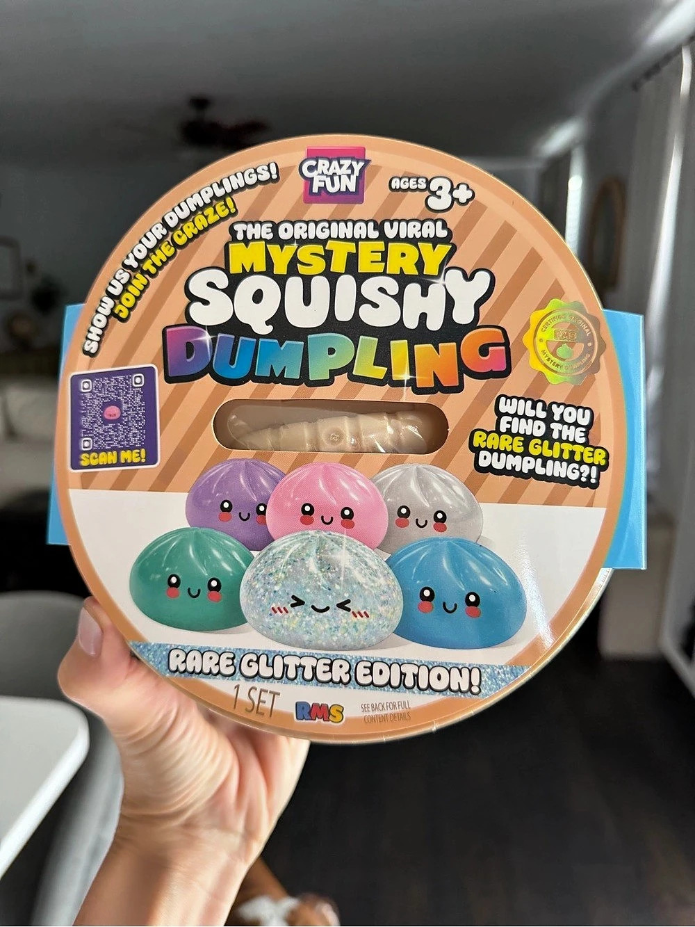 RARE Jumbo ✨ RMS Crazy Fun Mystery Squishy Dumpling Glitter Edition 7” inches